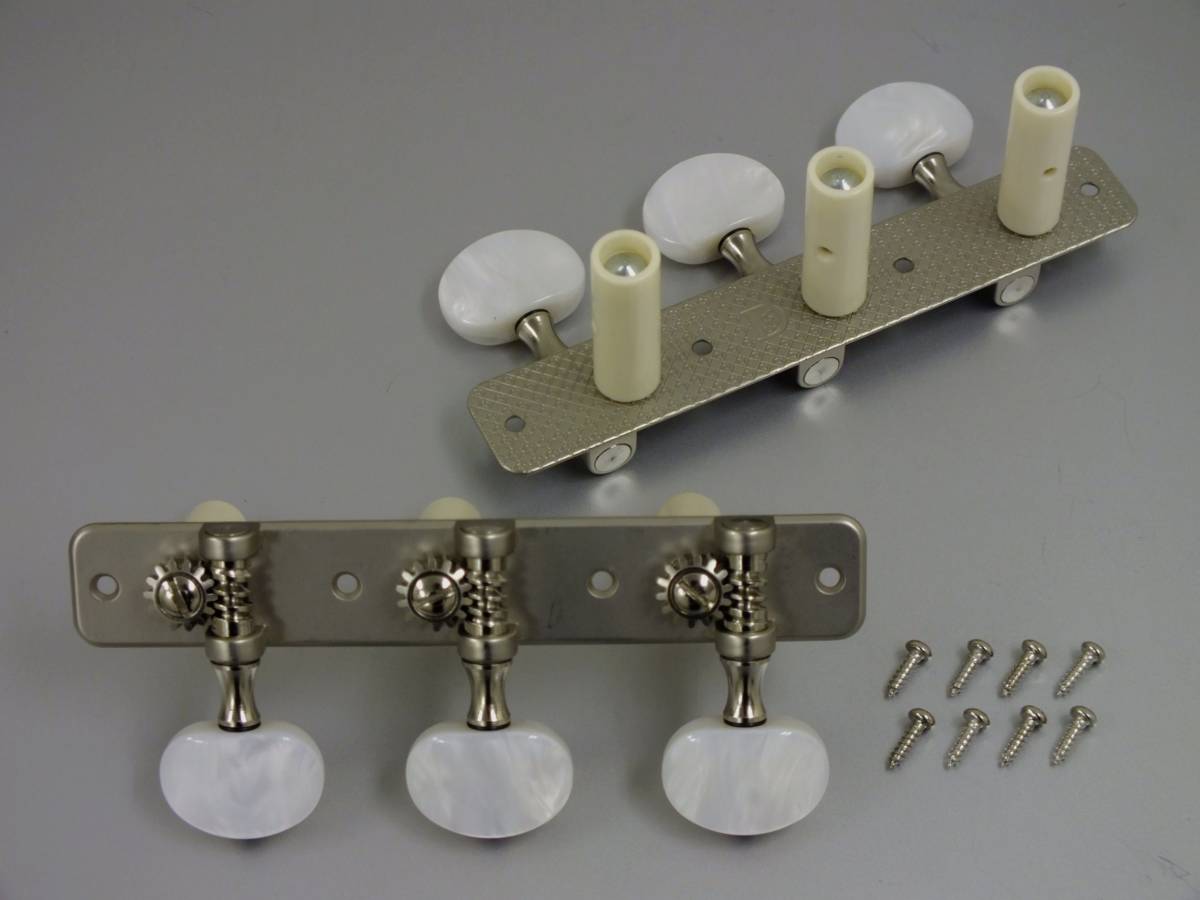 Classic Guitar Machine Head / 403SN-P14W (S2) / Semi-Nickel / Parroid White / Derjung