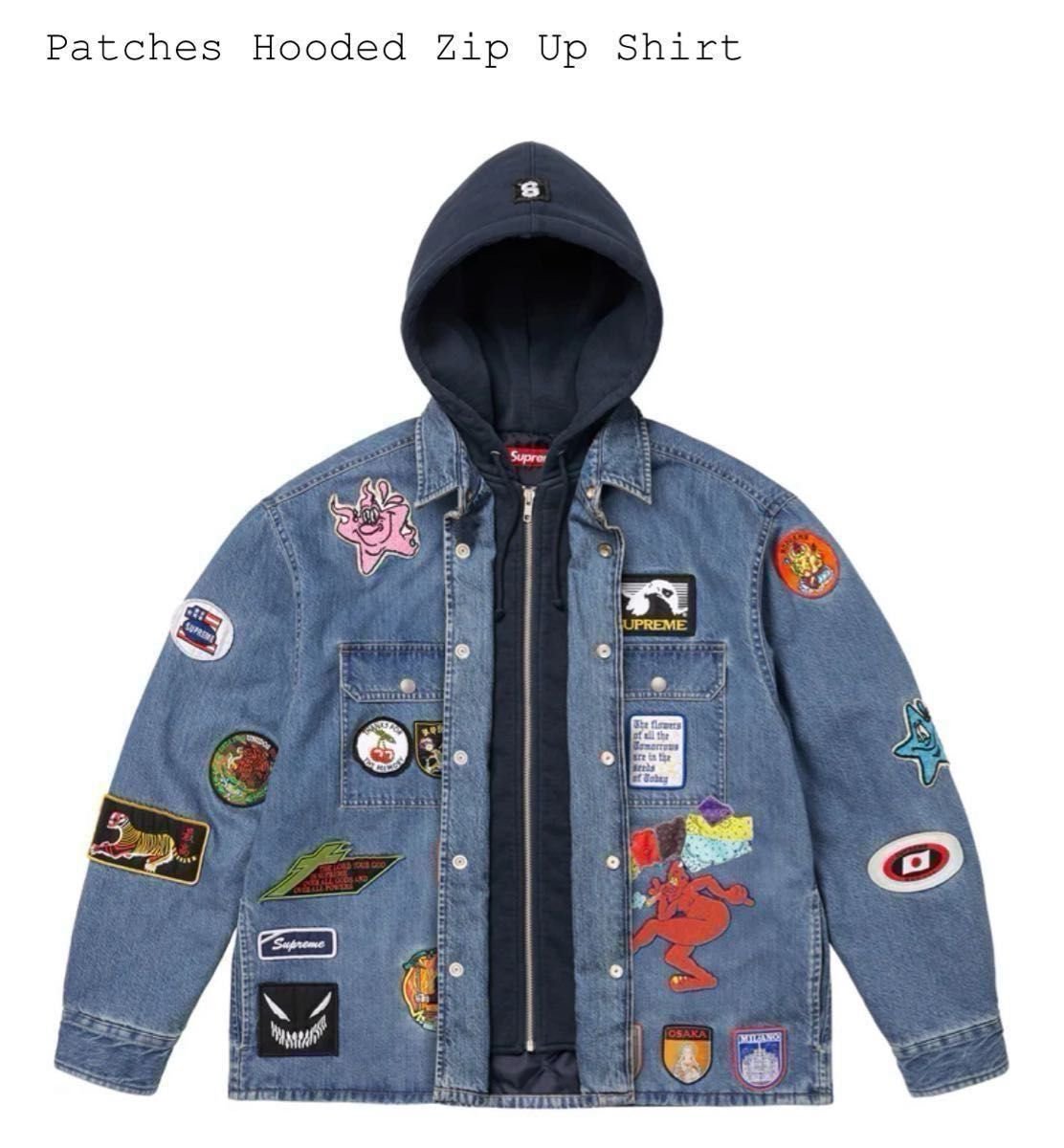 ステッカー付 Supreme シュプリーム Famous Zip Hooded 在庫あり 定価以下 Supreme Patches Hooded Zip Up Shirt
