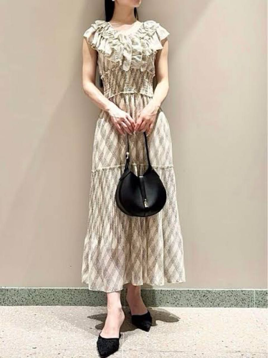 snidel sustainable プリントプリーツワンピース ベージュ SNIDEL スナイデル Sustainableプリントプリーツワンピース BEG