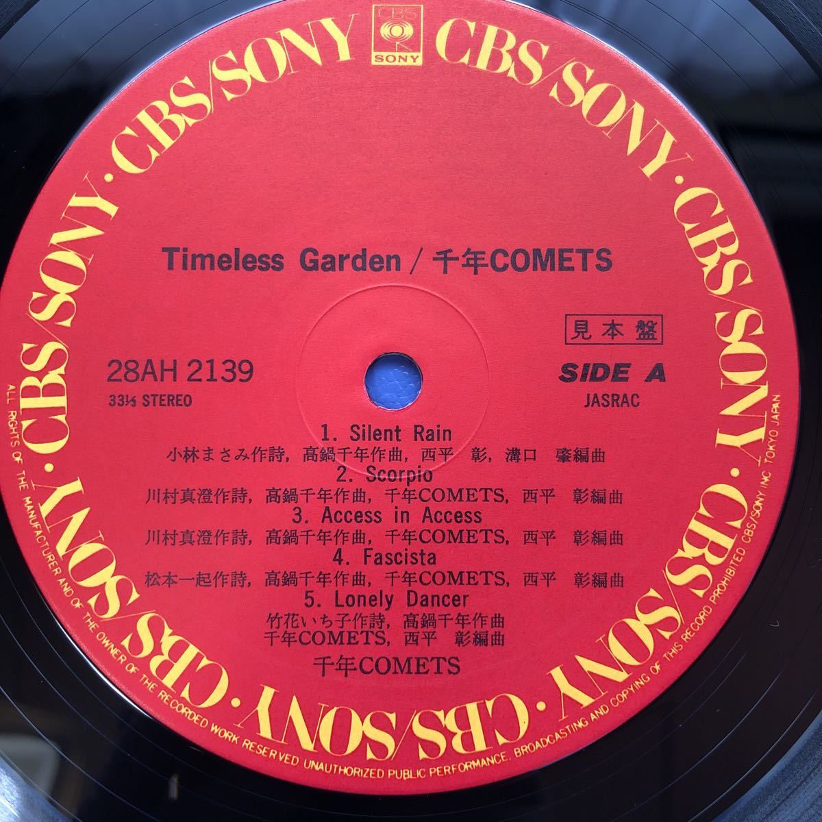 d.LP 千年COMETS Timeless Garden プロモ レコード 5点以上落札で送料無料_画像3