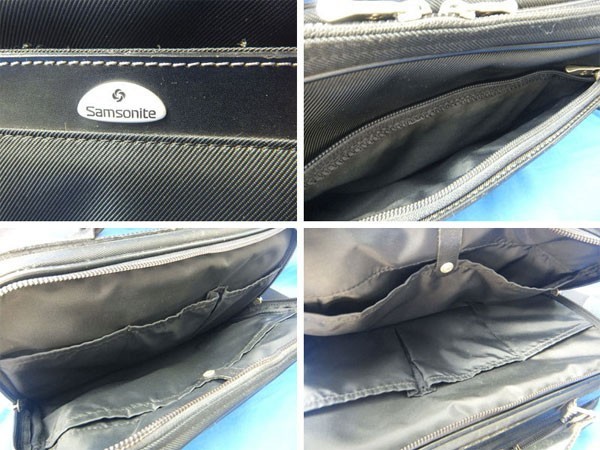  Samsonite key attaching business bag shoulder with strap * black /2way/Samsonite/ for man / high capacity / black / nylon / grip leather *TJ-0102