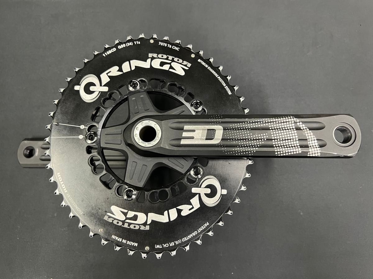 ローター ROTOR 3D 24 QRINGS クランク50-34T 170mm ローター ROTOR 3D24 Q-RINGS クランクセット 170mm 楕円 50/34T