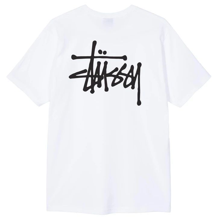 USA正規品 【2XL】 Stussy ステューシー 王道 BASIC ベーシックロゴ ショーンフォント 半袖 Tシャツ 白 ホワイト 綿100% ストリート