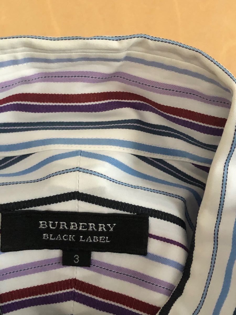 Burberry バーバリーブラックレーベルシャツ　サイズ3 ストライプシャツ