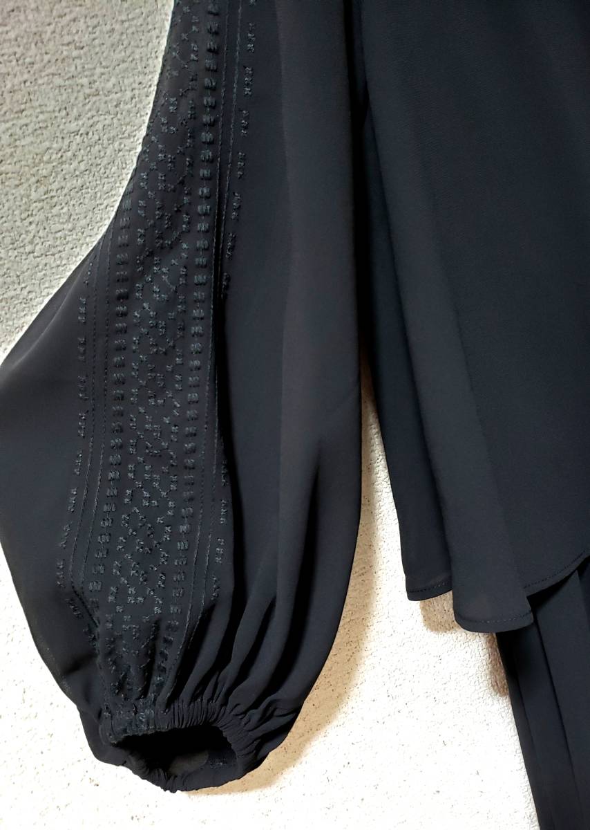  новый товар обычная цена 3.5 десять тысяч ESTNATION широкий брюки все в одном чёрный 36 длинный рукав Est ne-shon