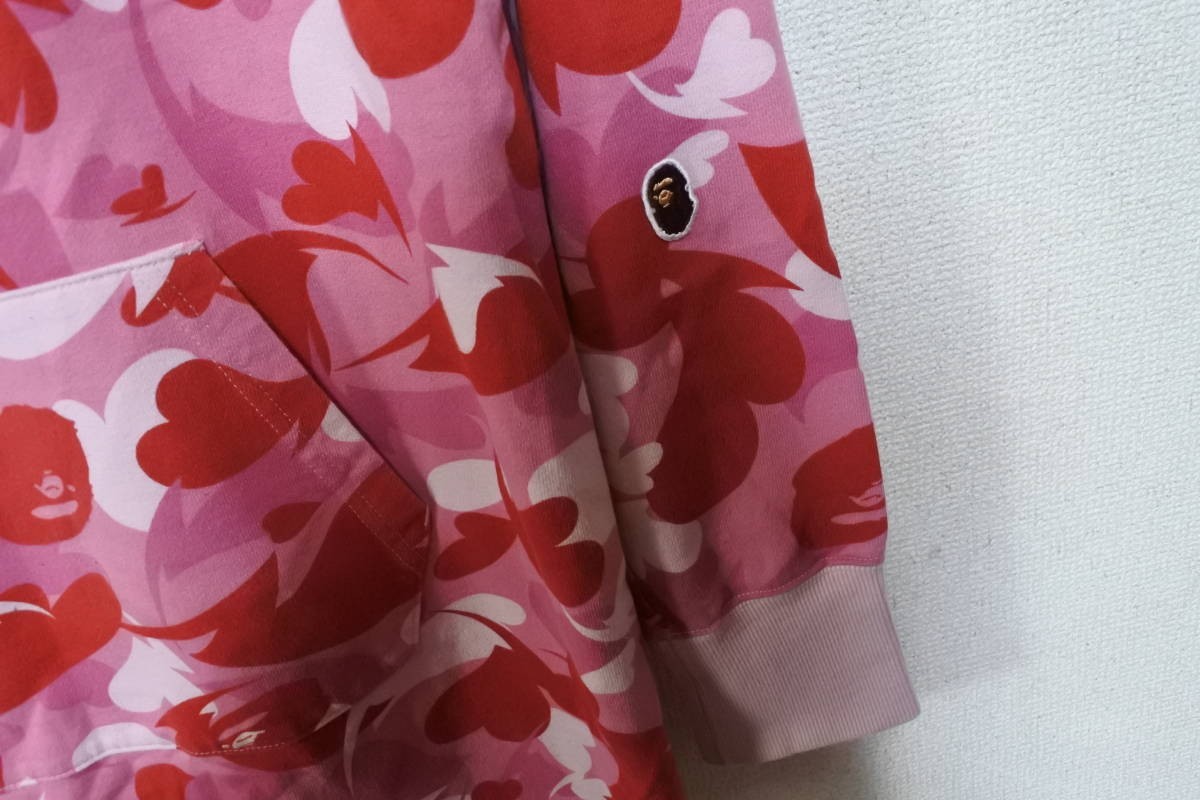 A BATHING APE BAPE HEART PINK CAMO size S エイプ ピンク 迷彩