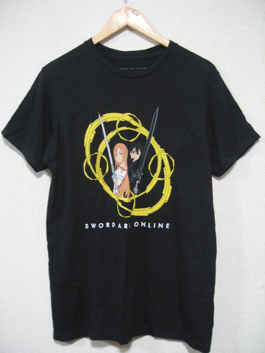 Sword Art Online ソードアートオンライン Tシャツ Size M ブラック Sao キリト アスナ