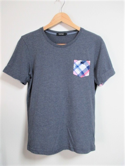 5年保証』 ☆BURBERRY BLACK Tシャツ/メンズ/2 チェック柄ポケット