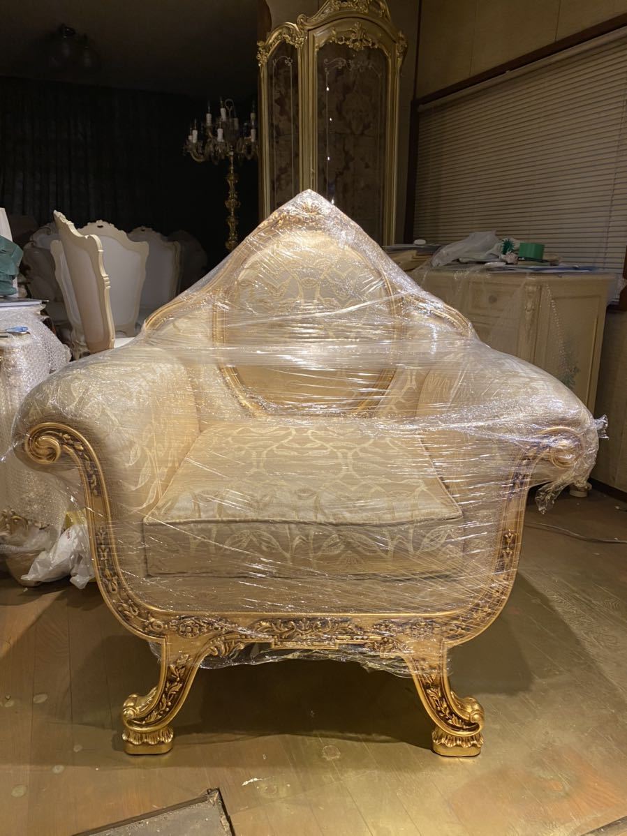 SILIK シリック 短期展示極美品 1人掛けソファ 金箔張り超豪華 ラウンジソファ