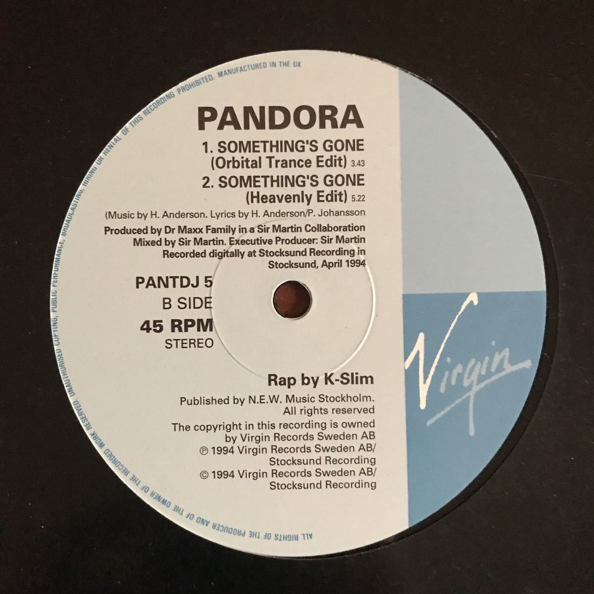 【reggae-pop】Pandora / Something's Gone［12inch］オリジナル盤の画像4