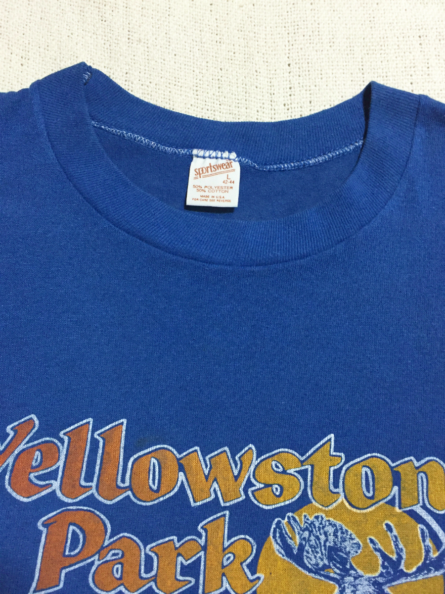 50s 60s Made in USA Russell Southern ラッセルサウザン ヴィンテージ Tシャツ Yellow stone Park 単色 WPL 7232_画像3