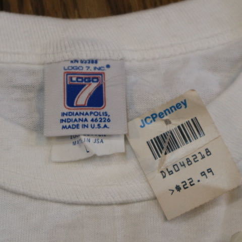 新品 dead stock 90s USA製 Logo7 CHICAGO BULLS Tシャツ ホワイト L 刺繍 NBA シカゴブルズ ヴィンテージ マイケルジョーダン_画像6