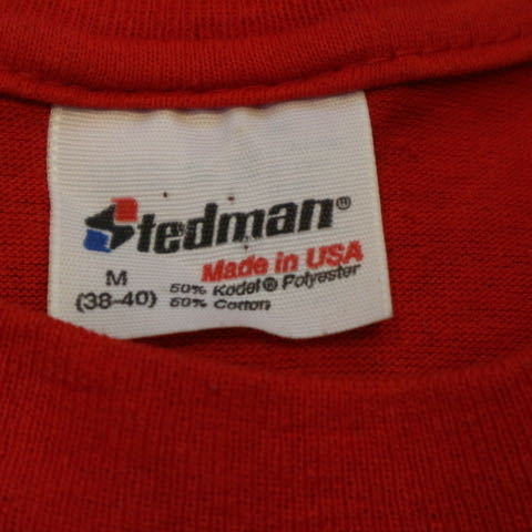 90s USA製 CHICAGO BULLS Tシャツ レッド M Stedman シカゴブルズ ロゴ NBA バスケ ヴィンテージ マイケルジョーダン_画像3