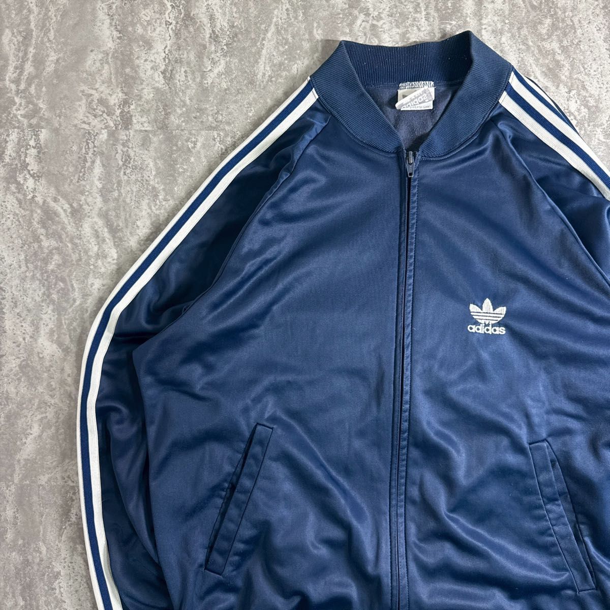 adidas ATP USA製 ジャケット ジャージ シルバー/ネイビー 希少】adidas 90s トラックジャケット USA製 ATP型 ネイビー