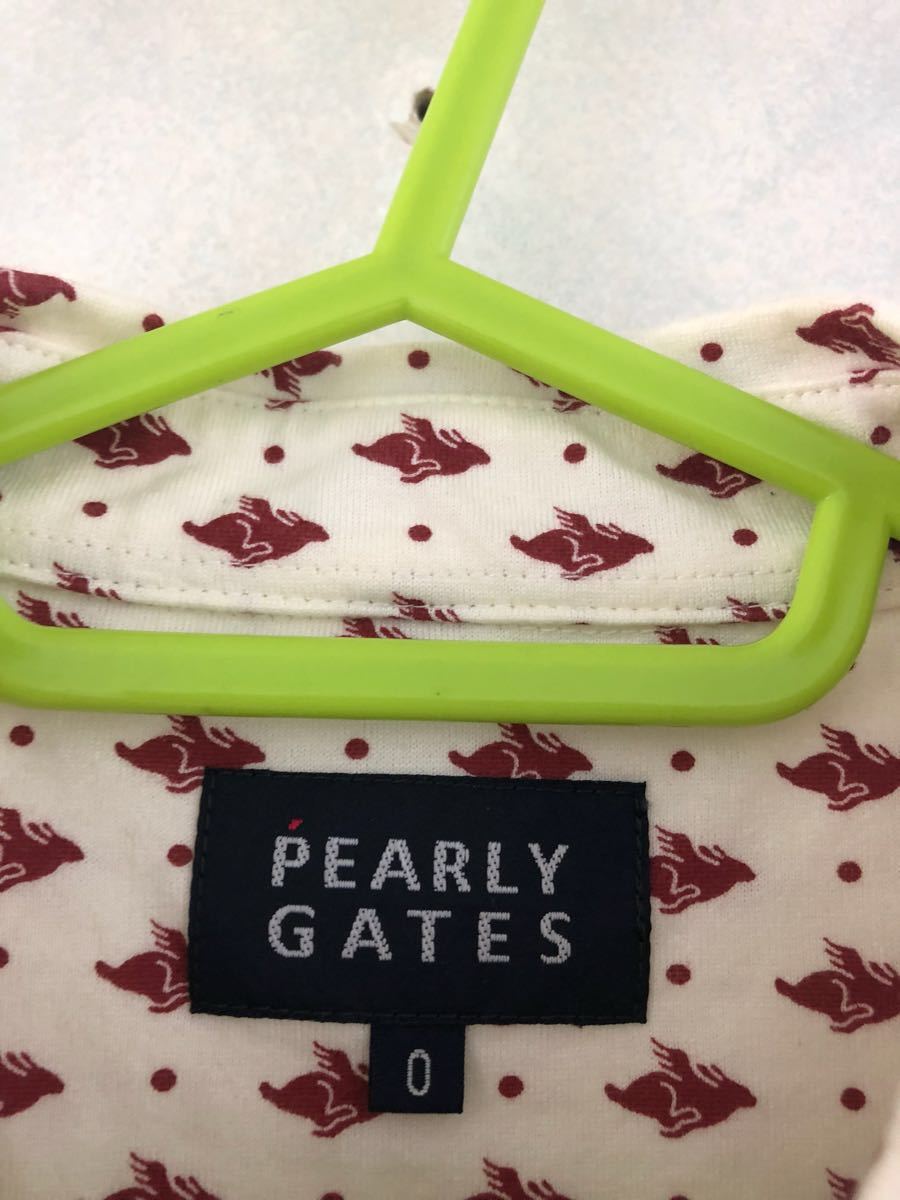 PEARLY GATES 長袖ポロシャツ 総柄 サイズ0 レディース パーリーゲイツ_画像5