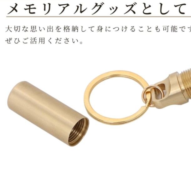 キーホルダー ピルケース ゴールド ペット メモリアル 収納 ケース キーリング けだまだま ペット 薬入れ 遺毛 トラベル 旅行