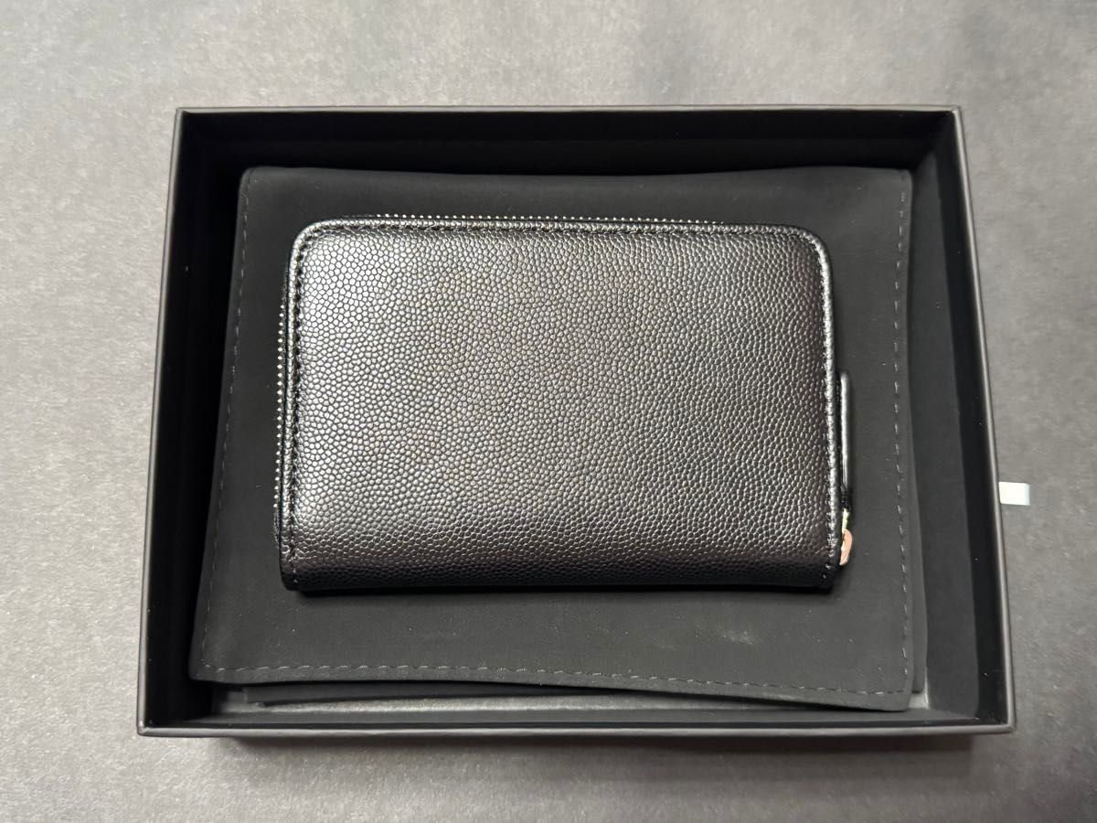25A_希少なシルバーロゴ_CHANEL_カードケース_財布_コイン_黒 CHANEL シャネル ミニ財布 カードケース ココマーク ブラック 黒