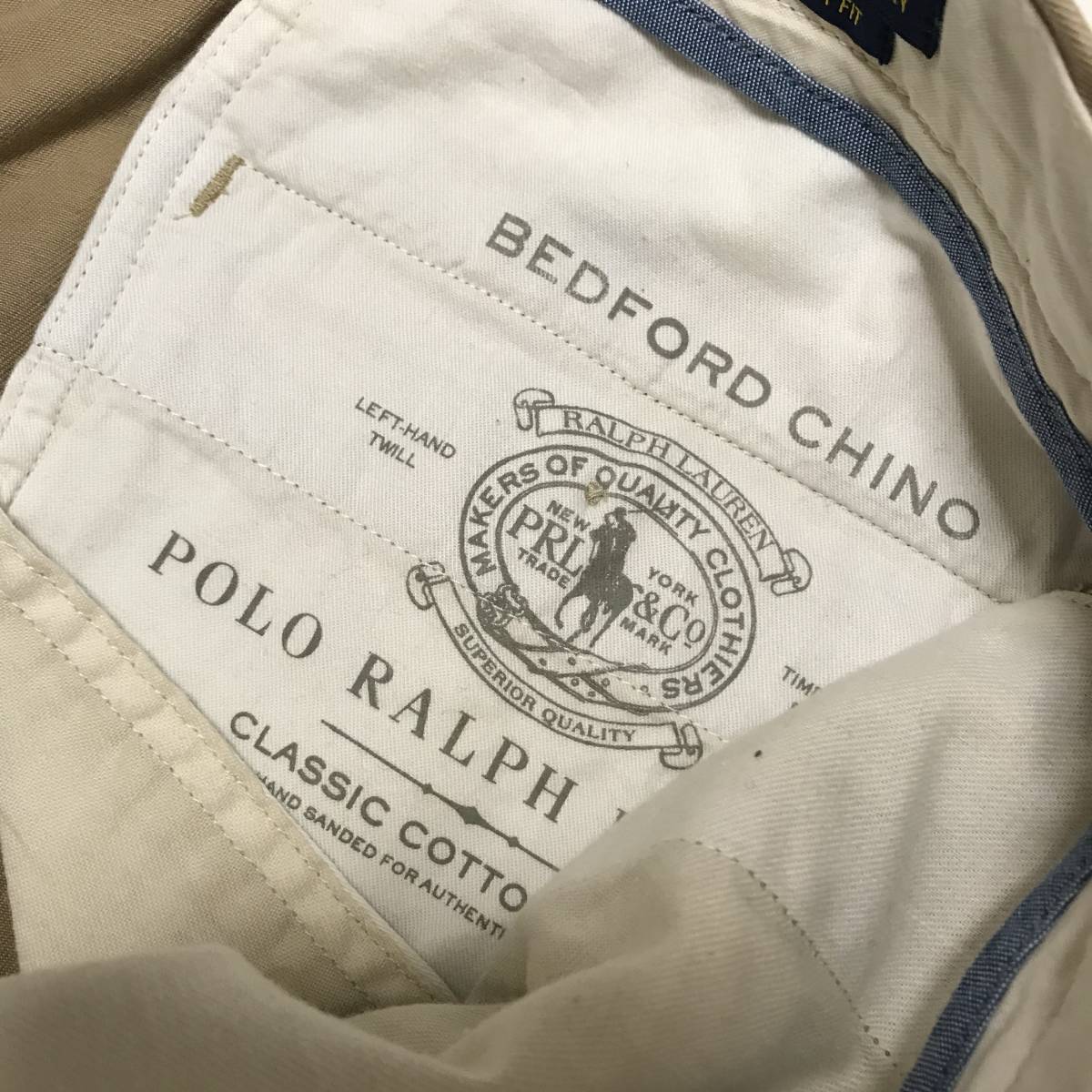 ★Polo Ralph Lauren ポロ ラルフローレン★メンズ コットン チノパン パンツ スラックス ベージュ系 size 34/32_画像5