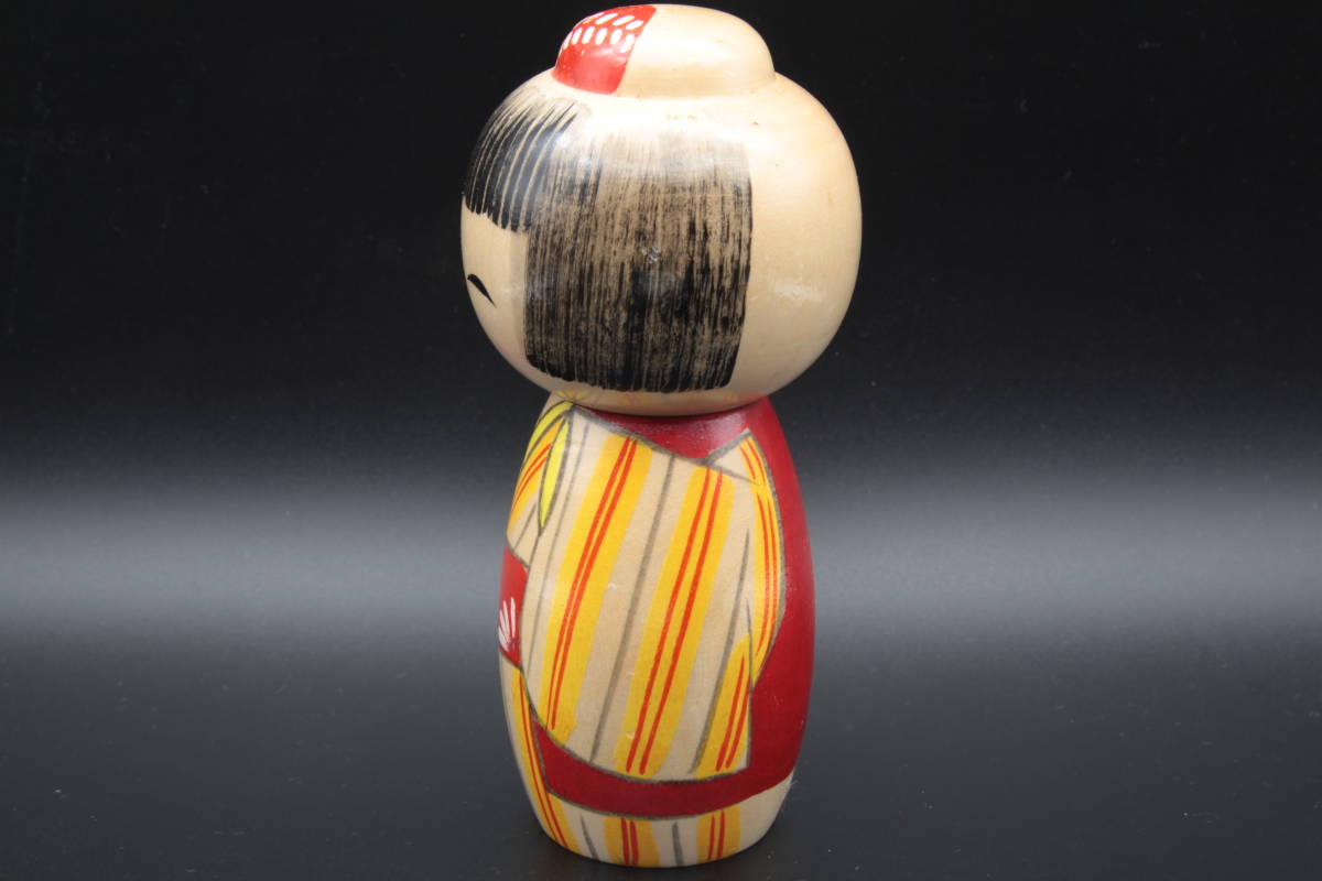 こけし 着物 木製 Japanese Sosaku Kokeshi Wooden Doll Classic Kimono Artist 2_画像3