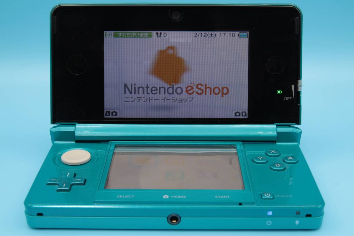 動作確認済み 任天堂 3DS アクアブルー 本体 Nintendo 3DS-Aqua Blue Nintendo TESTED work fine  625