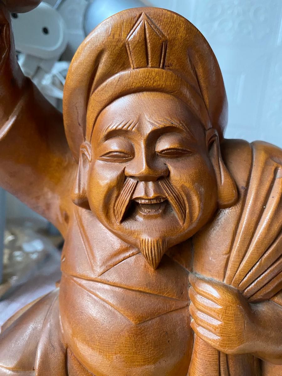 古美術 木彫り 恵比寿 大黒天置物 2体 一木彫りで重厚 時代物 骨董品 古美術 木彫り 恵比寿 大黒天置物 2体 一木彫りで重厚 時代物