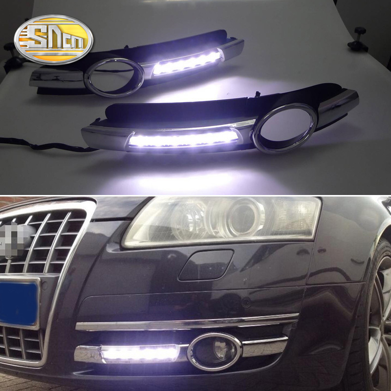 アウディ AUDI A6 C6 2005 2006 2007 2008 LED DRL デイ ライト デイタイム ライト フォグ ランプ カバー 防水 ハーネス_画像1