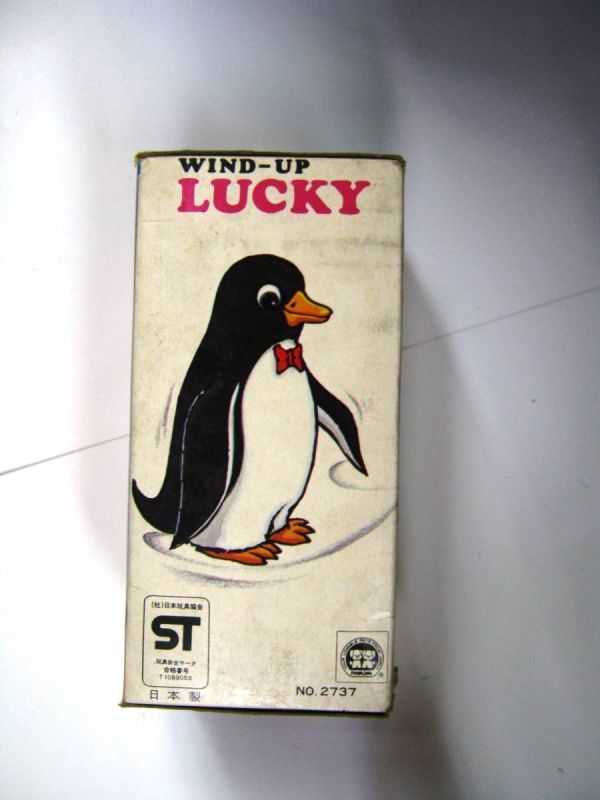  rare! out of print goods! made in Japan!WIND-UP LUCKYyochiyochi penguin LUCKY Penguin 1974 ALPS.TOY unused goods new goods prompt decision 