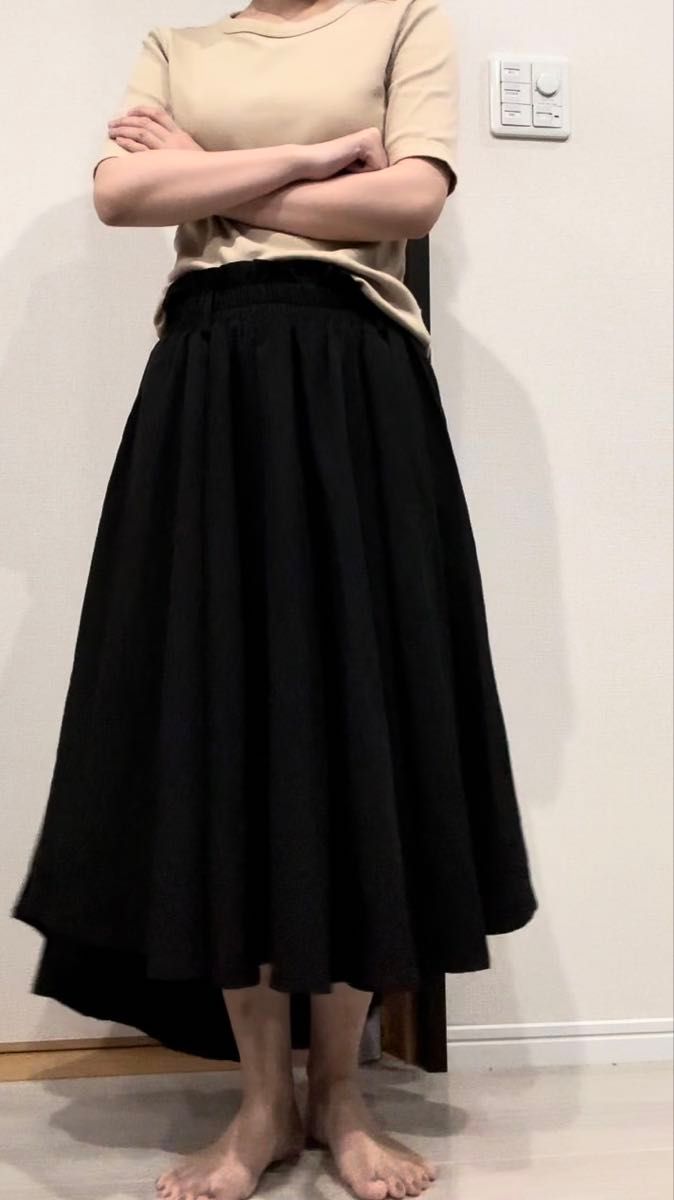 ロングスカート 黒 フレア