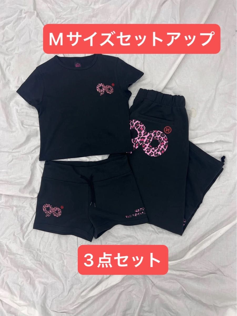 9090Girl Tシャツ L ブラックピンクレオパレード 9090 Girl Black Pink Leopard 3点セットアップ|Yahoo!フリマ