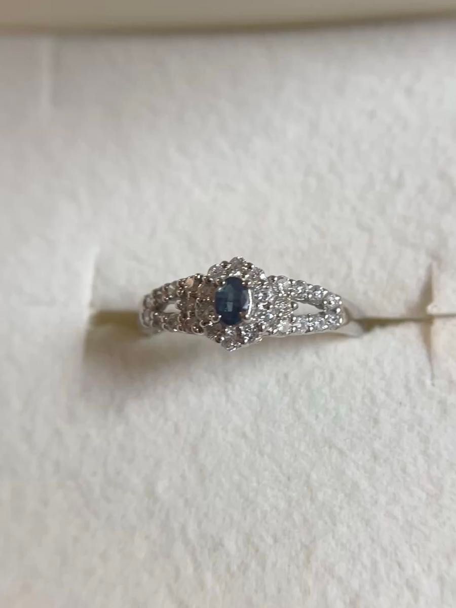pt900 アレキサンドライト 0.12ct ダイヤ 0.32ct リング