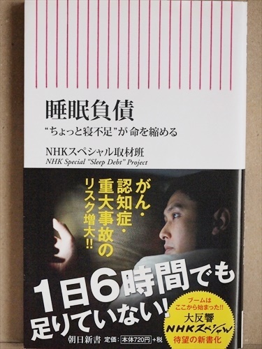 ★送料無料★書き込み無し★ 『睡眠負債』 “ちょっと寝不足”が命を縮める 1日6時間睡眠でも足りていない！ NHKスペシャル取材班