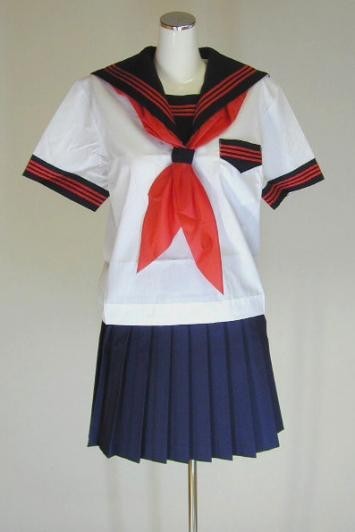 夏セーラー服セット 赤三本ライン（本格的）180cm 大きいサイズ  セーラー服