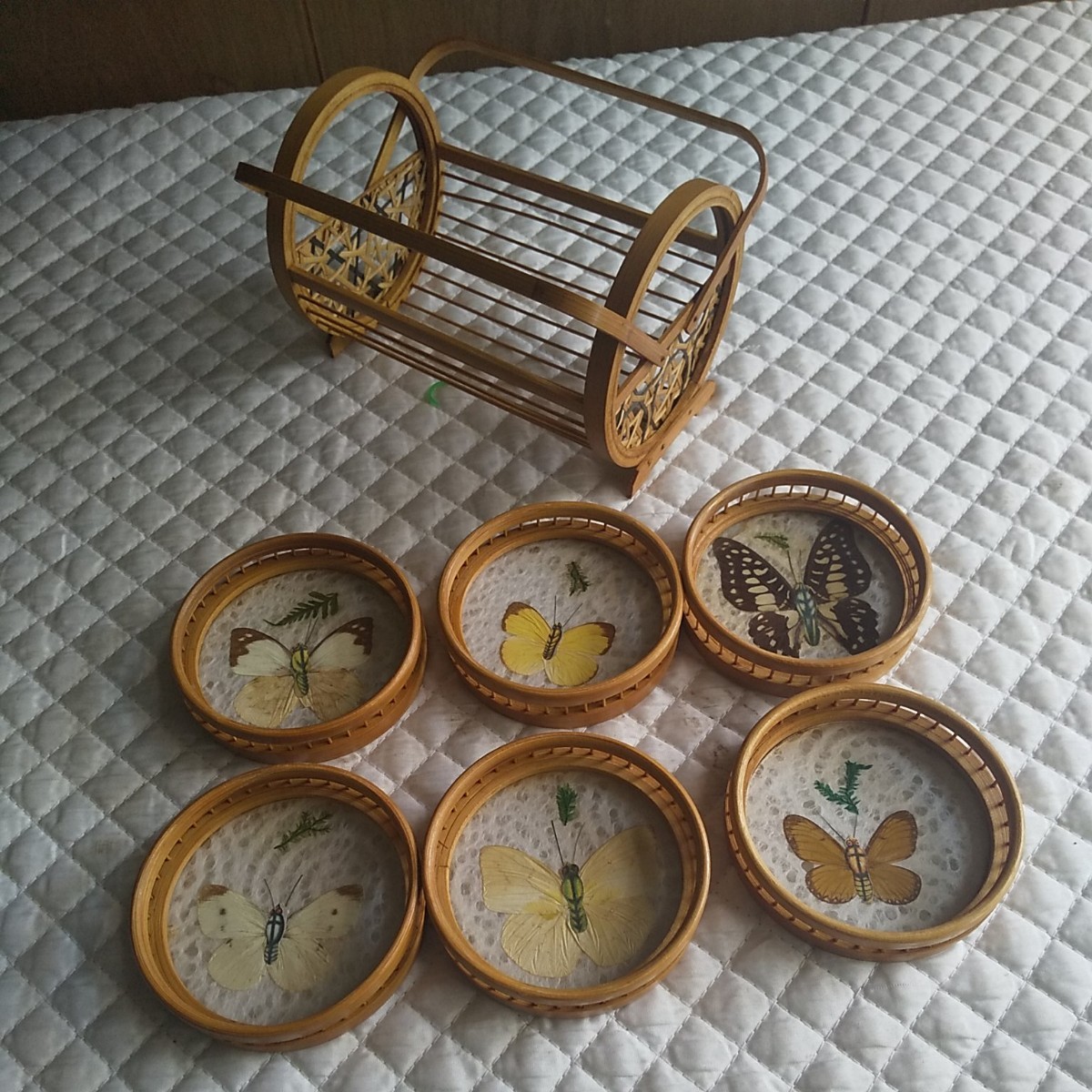 Paypayフリマ コースター 竹細工 工芸品 6枚 竹細工 コースター入れ Paypayフリマ コースター 竹細工 工芸品 6枚 竹細工 コースター入れ