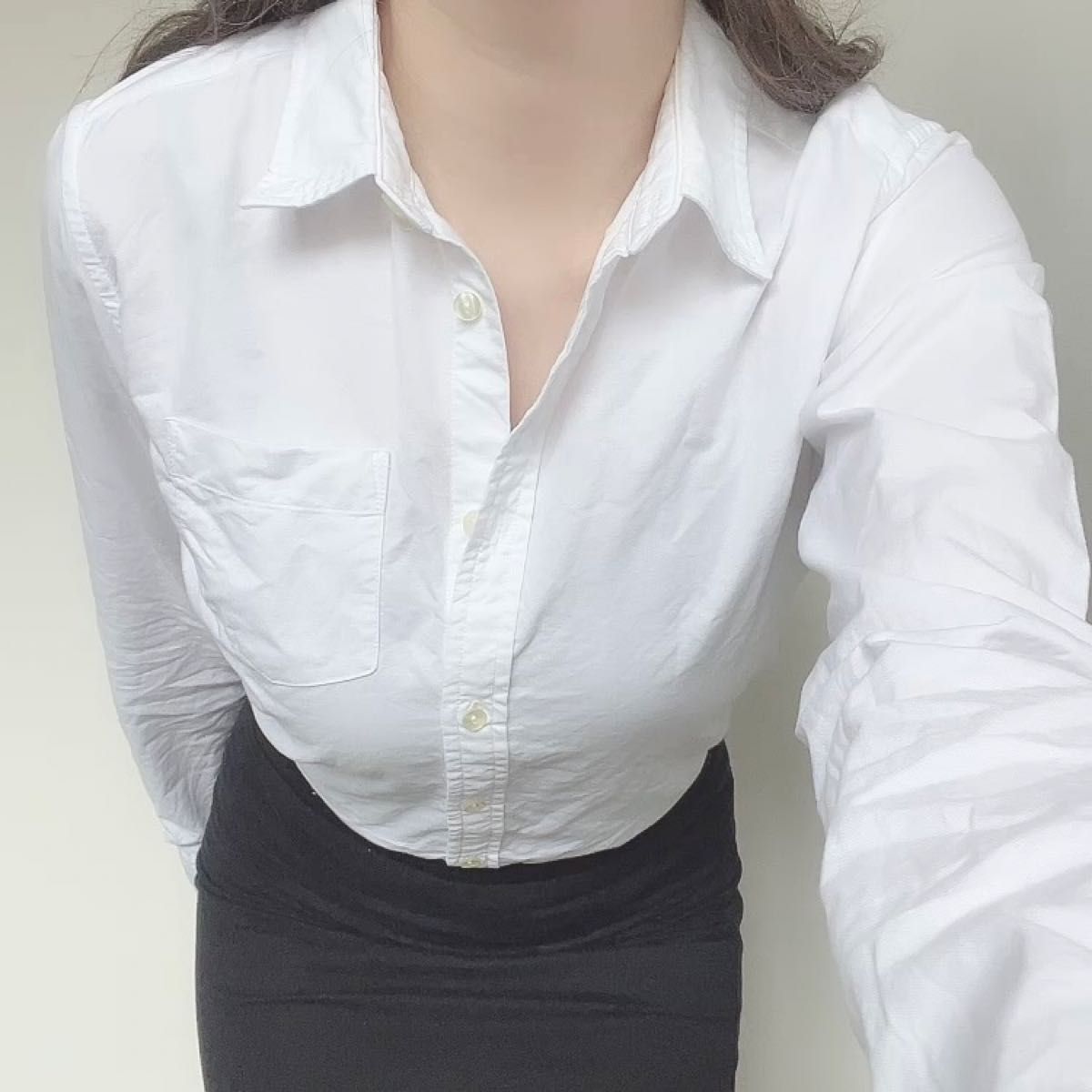 UNIQLO コットンボタンダウンシャツ ホワイト M