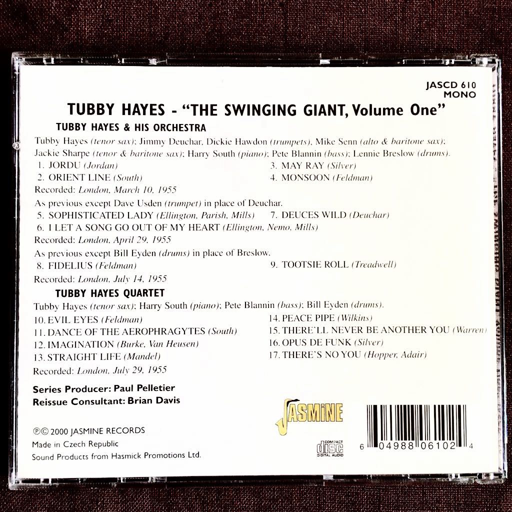 タビー・ヘイズ/TUBBY HAYES/英国ハード・バップ・テナー・サックス名手/ワンホーン・カルテット&ヒズ・オーケストラ/VOL.1/名盤/1955年_画像3