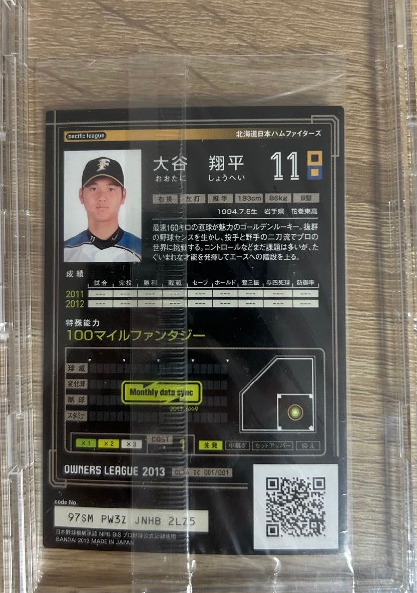 大谷翔平 2013 オーナーズリーグ ルーキーカード 投手 ウエハース版 未開封 大谷翔平 2013 ルーキーカード オーナーズリーグ ウエハース版
