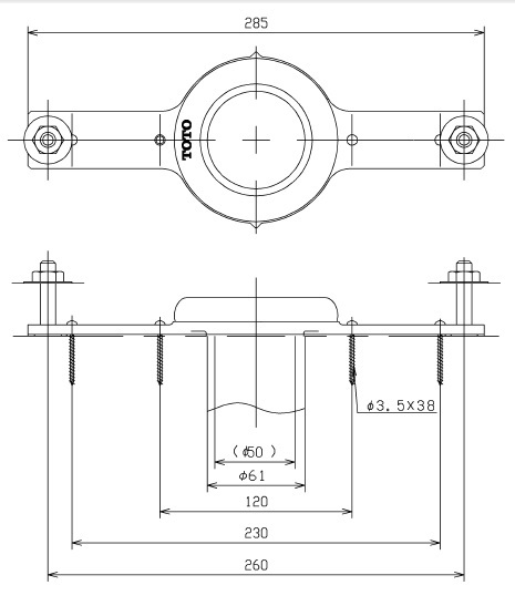 TOTO T64DW1 　壁排水フランジ（50鉛管用）トイレ　部材_画像2