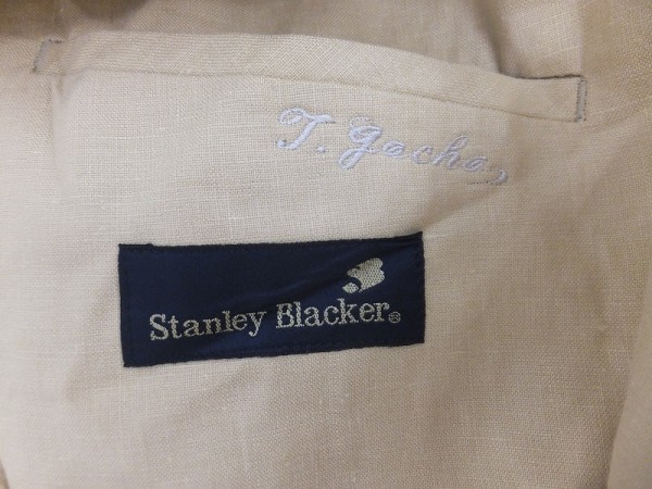 〈レターパック発送〉Stanley Blacker スタンリーブラッカー メンズ リネン テーラードジャケット 大きいサイズ LL ベージュ_画像2