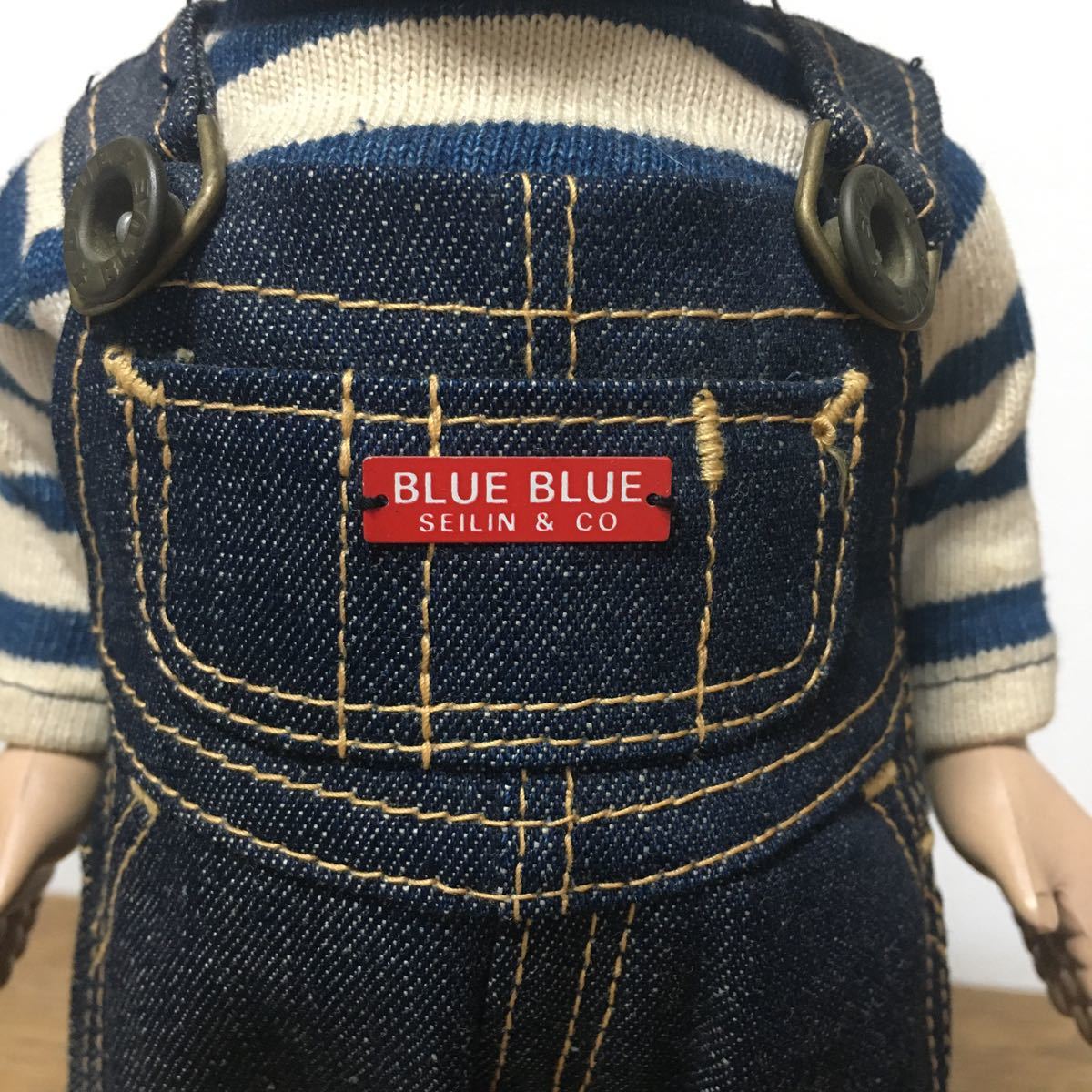【美品】HOLLYWOOD RANCH MARKET BLUE BLUE ハリウッドランチマーケット ブルーブルー フィギュア デニムオーバーオール  モー人形
