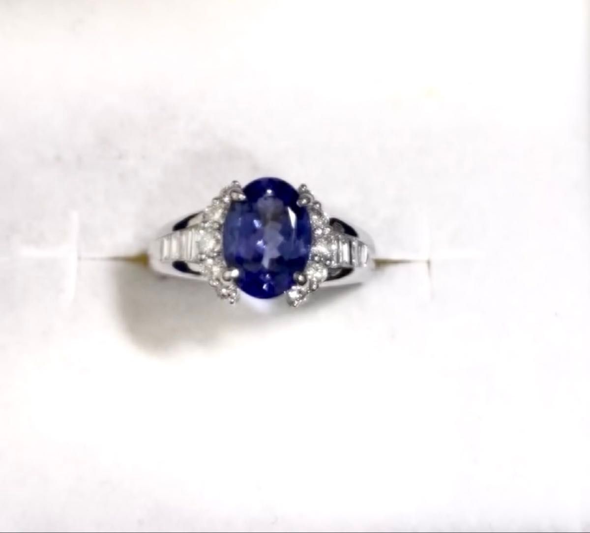 ☆Pt900 タンザナイト1.96ct&ダイヤ0.56ct付きリング 指輪 14号 鑑別書☆