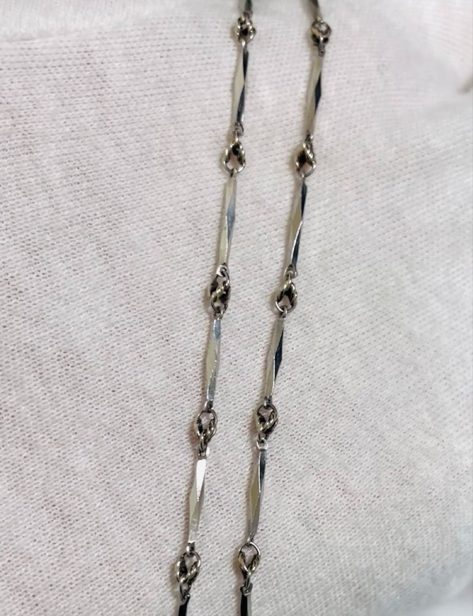 ☆Pt850 切子柄ネックレス 42cm☆