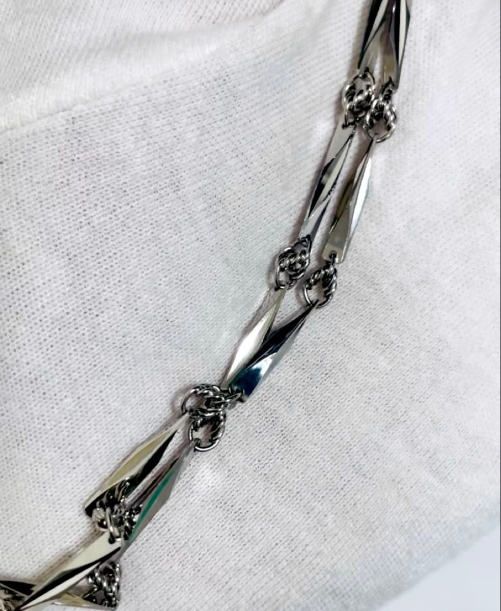 ☆田中貴金属 Pt850 切子柄ネックレス 41.5cm☆