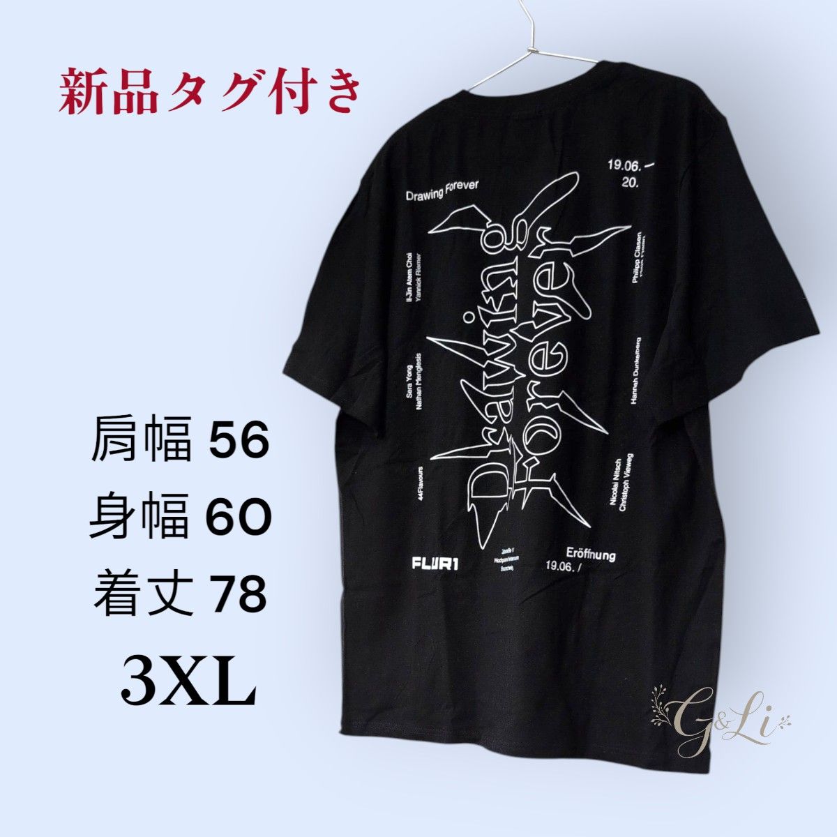 新品タグつき folk made Tシャツ Mサイズ 新品タグ付き バックプリント 黒 半袖Tシャツ サイズ 3XL 【10