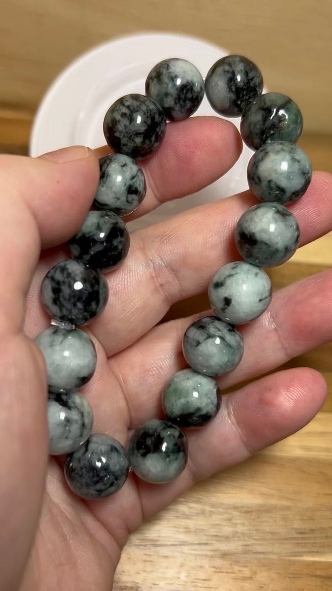ミャンマー翡翠 13mm珠 内径17.5cm 天然石 パワーストーン お守り