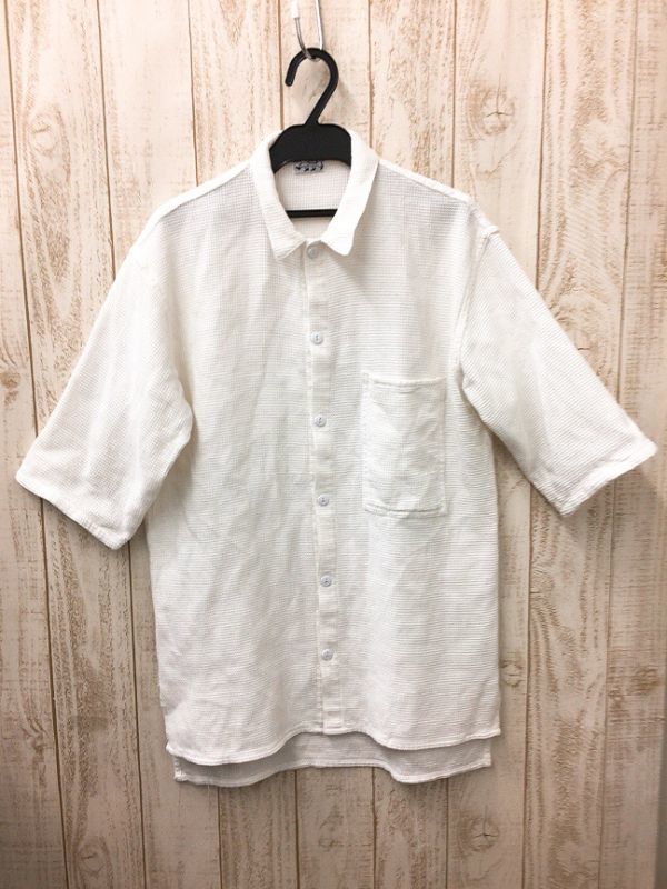【おまけ付】 (ME) TENDER テンダー シャツ ワッフルシャツ コットン ホワイト Lサイズ