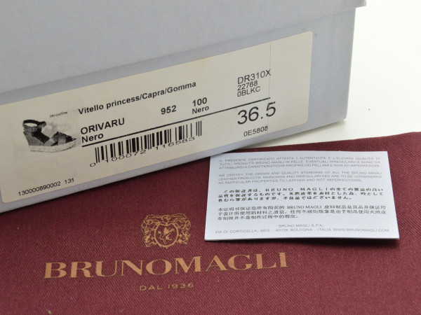  Bruno Magli BRUNOMAGLI leather sandals ORIVARU 36.5 size black lady's F-LSHOE3573