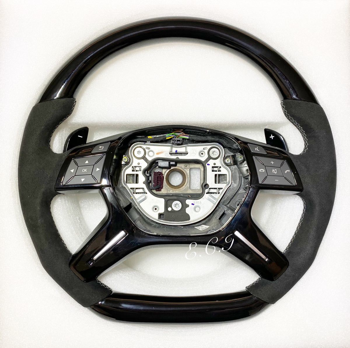 非売品 W463 AMG ベンツ W166 新品3 ピアノブラック ステアリング GL63