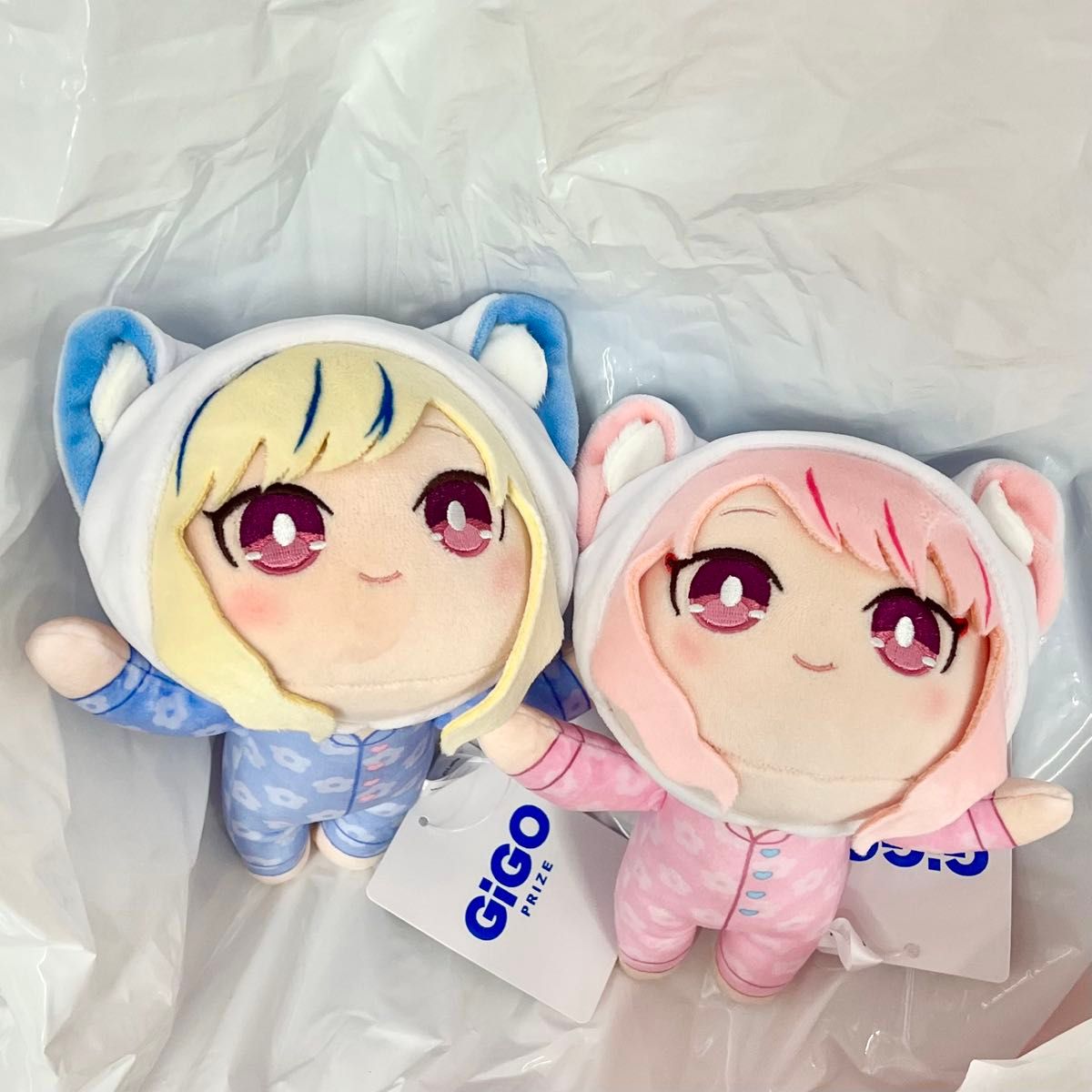 HIMEHINA x GiGO 寝そべりぬいぐるみ2種+クリアファイル全種 ヒメヒナ HIMEHINA GiGO限定 プライズ ねそべり ぬいぐるみ 全2