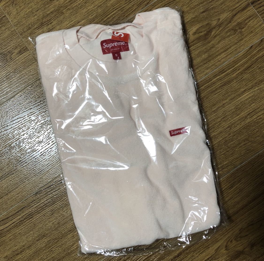 Supreme small box logo terry Tee ピンク S Tシャツ_画像1