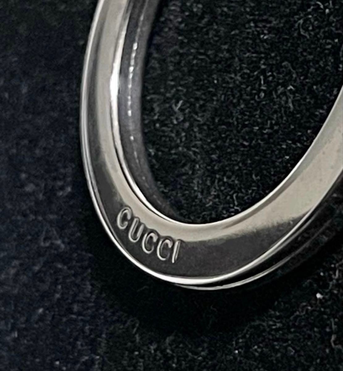 ★極美品 グッチ GUCCI リングチャームネックレス シルバー【確実正規品】 極美品 グッチ GUCCI リングチャームネックレス シルバー【確実